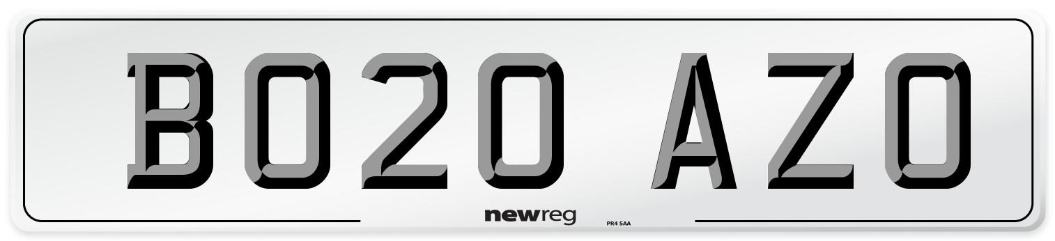 BO20 AZO Number Plate from New Reg